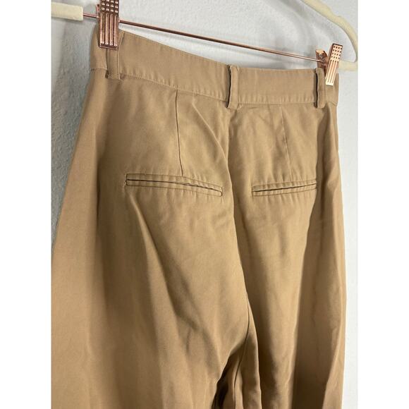 NONchalant Label Fabi Wide Leg Pants Trouser High Rise Pleated Front Camel Sz XS - Picture 10 of 11